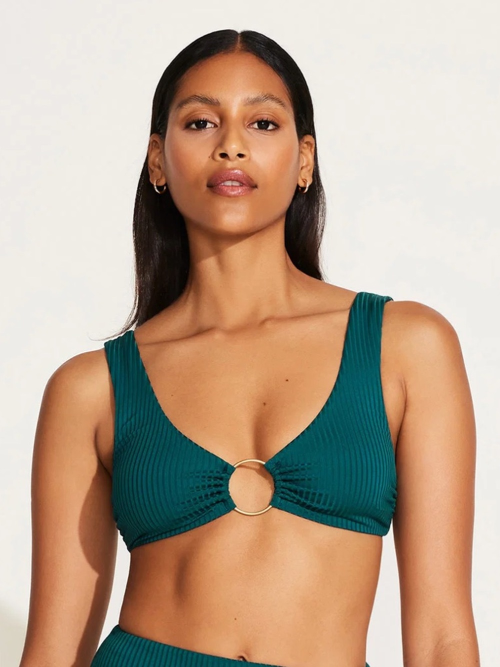 NWOT Vitamin A Emerald EcoRib Skylar Bikini Top XS